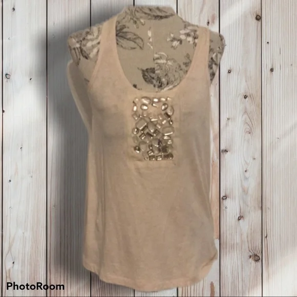 J Crew Embellished Tank M - Picture 1 of 5
